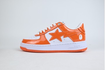 OG A Bathing Ape Bape Sta Patent Leather Orange White