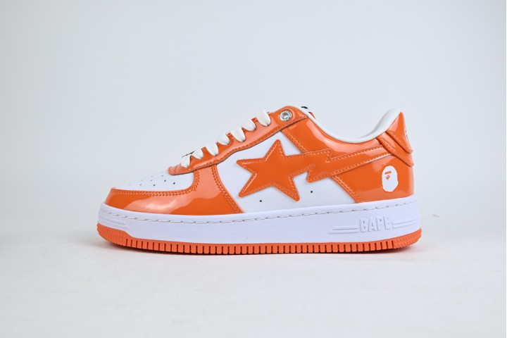 OG A Bathing Ape Bape Sta Patent Leather Orange White
