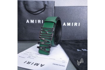 Amiri leather belt green