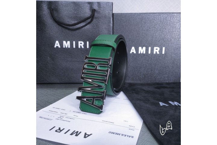Amiri leather belt green
