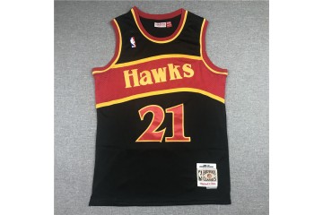Atlanta Hawks Dominique Wilkins 21 Black 1986-87 Hardwood Classics Jersey