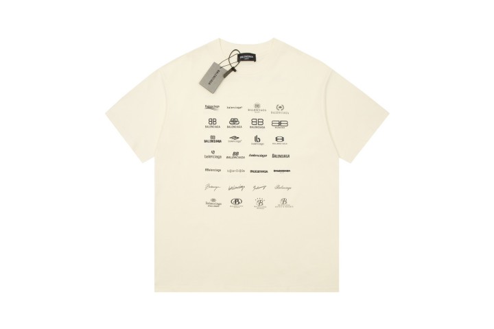 Balenciaga Logo-Print T-shirt Sail