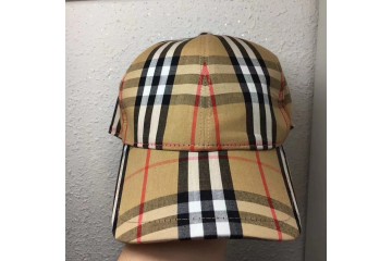 Burberry Baseball Cap Logo Applique Vintage Check Archive Beige