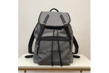 Burberry Logo Print Backpack Grey