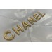 Chanel 22 Mini Handbag Shiny Crumpled Calfskin Gold-Tone Metal White