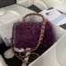 Chanel 22B Flap Bag Wool Purple AS3499