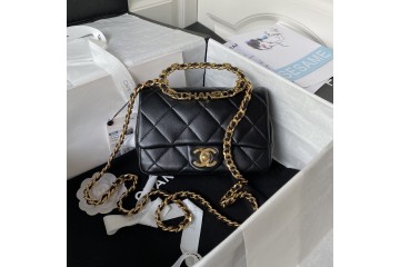 Chanel Flap Bag with Top Handle 23C Black AS3749