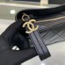 Chanel Gabrielle Hobo Bag Quilted Aged Calfskin Gold Silver tone Black