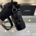 Chanel Gabrielle Hobo Bag Quilted Aged Calfskin Gold Silver tone Black