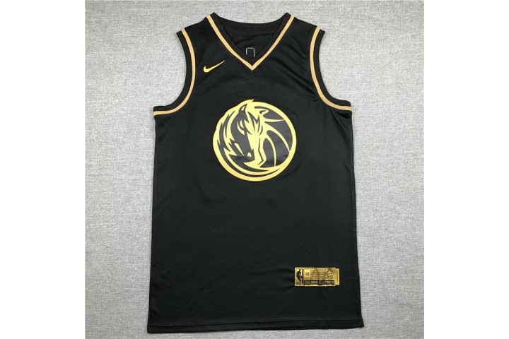 Dallas Mavericks Luka Doncic Jersey 77 Black Gold