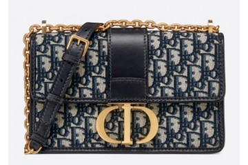 Dior 30 Montaigne Chain Bag Dior Oblique Jacquard Blue