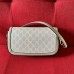 GUCCI Horsebit 1955 Shoulder Bag Beige and white
