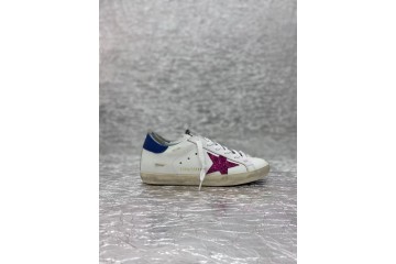Golden Goose Super-Star White Blue Red Glitter