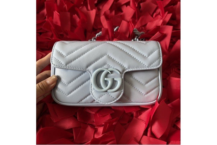 Gucci GG Marmont Shoulder Bag GG Small Pastel Blue