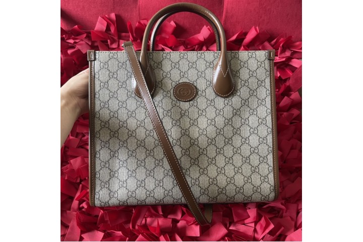 Gucci GG Small Tote Bag Beige Ebony
