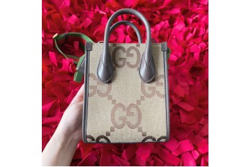 Gucci Jumbo GG Tote Bag Mini Camel Ebony