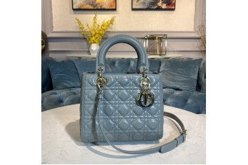 Lady Dior Cannage Lambskin Cloud Blue