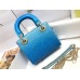 Lady Dior Gradient Color Bead Cannage Embroidery Blue