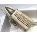 Lady Dior Mini Square Crystal Embroidery White
