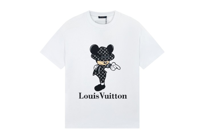 Louis Vuitton Cartoon Mickey Printed T-shirt White