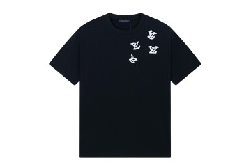 Louis Vuitton Character Letter Printed T-shirt Black