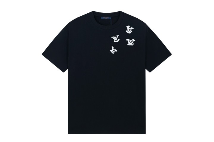Louis Vuitton Character Letter Printed T-shirt Black