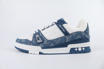 Louis Vuitton LV Trainer Monogram Denim White Blue