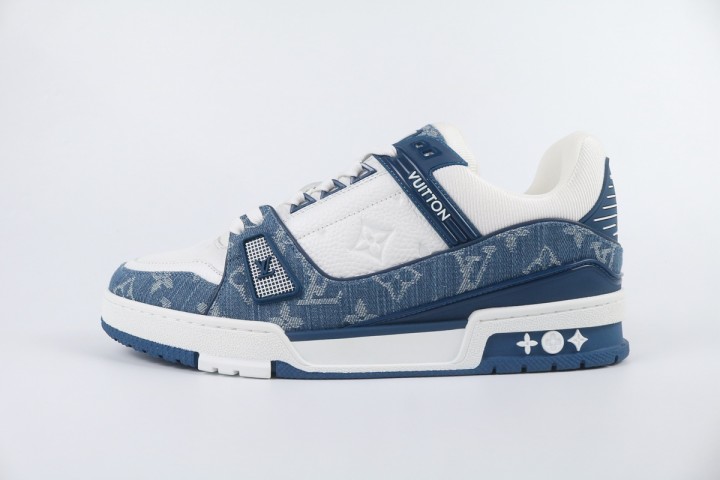 Louis Vuitton LV Trainer Monogram Denim White Blue