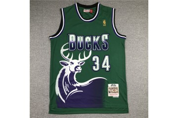 Milwaukee Bucks Ray Allen Hardwood Classics Jersey 34 Green