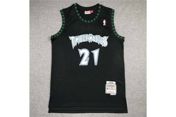 Minnesota Timberwolves 21 Kevin Garnett Basketball Jersey Black