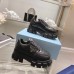 Prada Monolith 55mm Lace Up Loafer Black Brushed Leather
