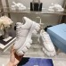 Prada Monolith 55mm Lace Up Loafer White Brushed Leather