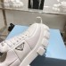 Prada Monolith 55mm Lace Up Loafer White Brushed Leather