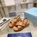 Prada Soft Padded 35mm Wedge Sandals Brown Nappa Leather