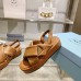 Prada Soft Padded 35mm Wedge Sandals Brown Nappa Leather