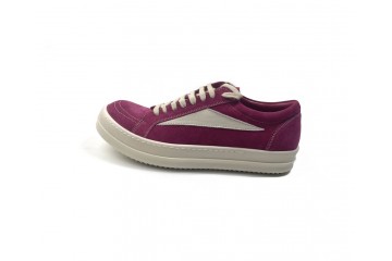 Rick Owens EDFU Vintage Sneaks Velour Suede Hot Pink Milk White