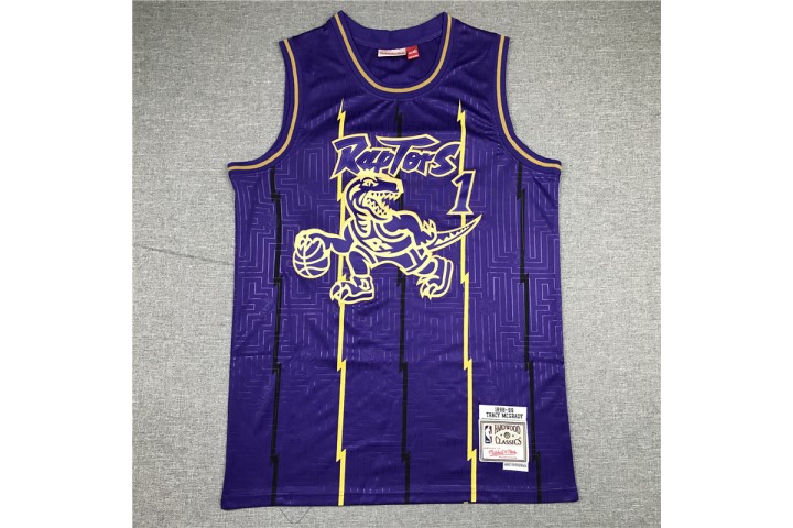 Toronto Raptors Tracy McGrady 1 Purple Hardwood Classics Jersey